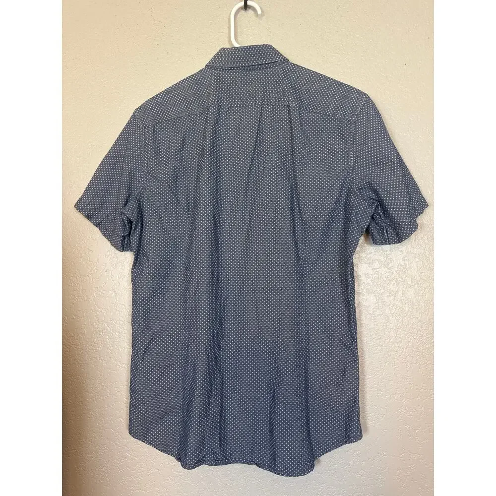 Banana Republic Men Button Down Bundle Small Non Iron Slim Fit Short Sleeve Blue